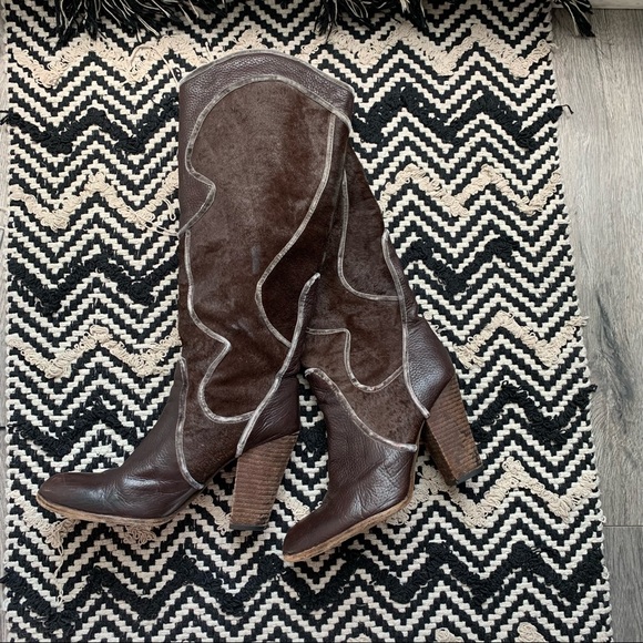 Vintage Tall Western Boot Vero Cuoio Italian made - Picture 2 of 12